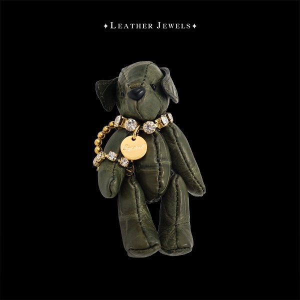 クロコダイル ドッグチャーム　カーキ