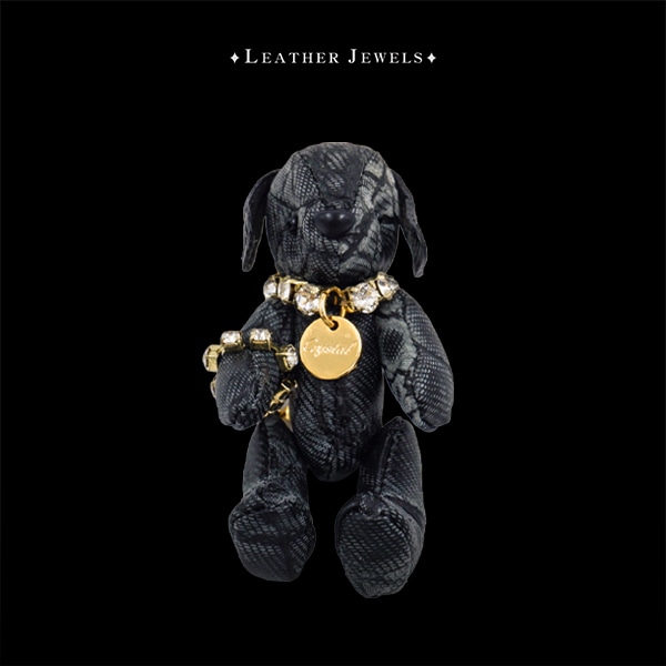 クロコダイル ドッグチャーム　デニムブラック