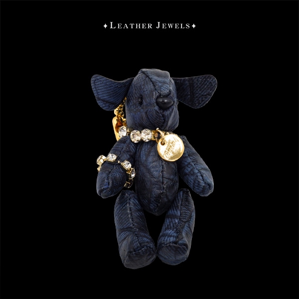 クロコダイル ドッグチャーム　デニムブルー