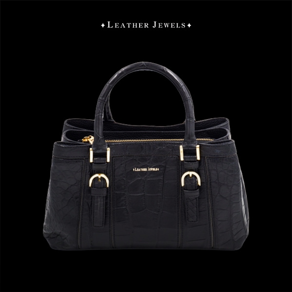 人気デザイン★LEATHER JEWELS レザージュエルズ ハンドバッグ 黒 美品】 レザージュエルズ LEATHER JEWELS トートバッグ ハンドバッグ