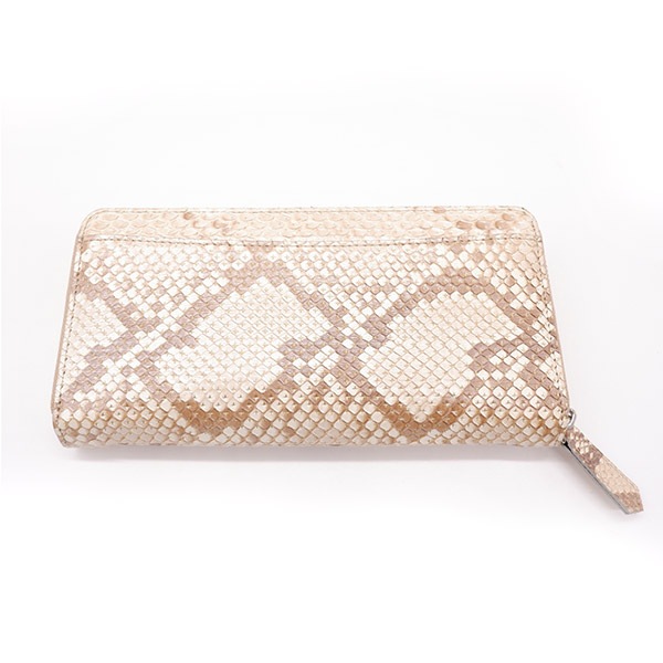 【セット販売】パイソン革＆ラウンドファスナーウォレット(ナチュラルパール) セット