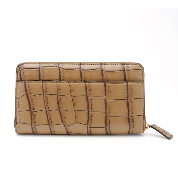 クロコダイル ラウンドウォレット メジブラウン