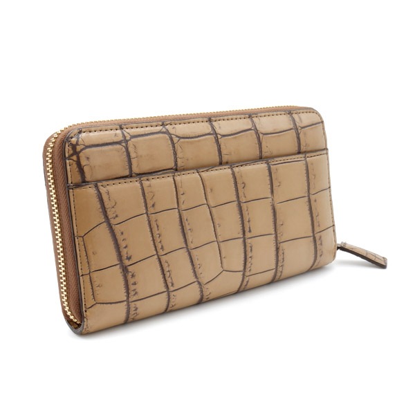 クロコダイル ラウンドウォレット メジブラウン
