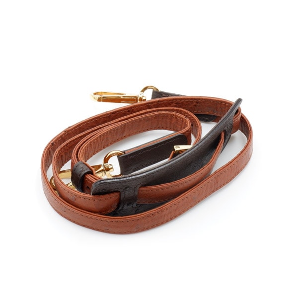 オーストリッチ 二本手ミニハンドバッグ アーモンド