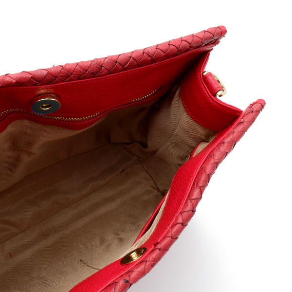 【outlet】オーストリッチ メッシュショルダーバッグ レッド