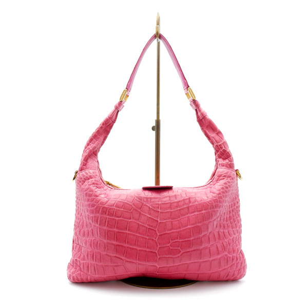 【outlet品】 クロコダイル 一本手ミニハンドバッグ ブーゲンビリア