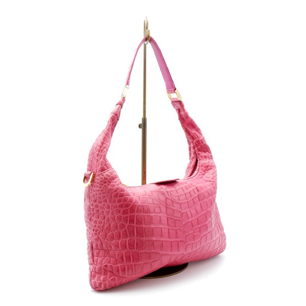 【outlet品】 クロコダイル 一本手ミニハンドバッグ ブーゲンビリア