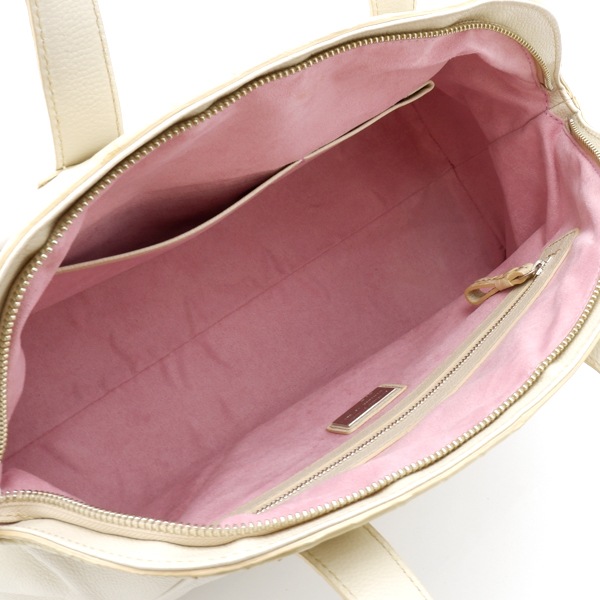 【キャリー品】牛革×クロコダイル ボストンバッグ オフホワイト