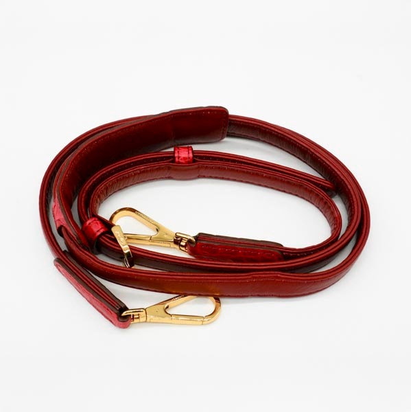 【キャリー品】 クロコダイル 二本手ハンドバッグ カンパリ