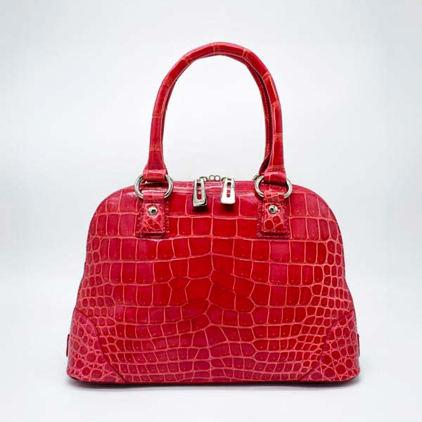【outlet品】 クロコダイル エナメルブガッティ ピンク