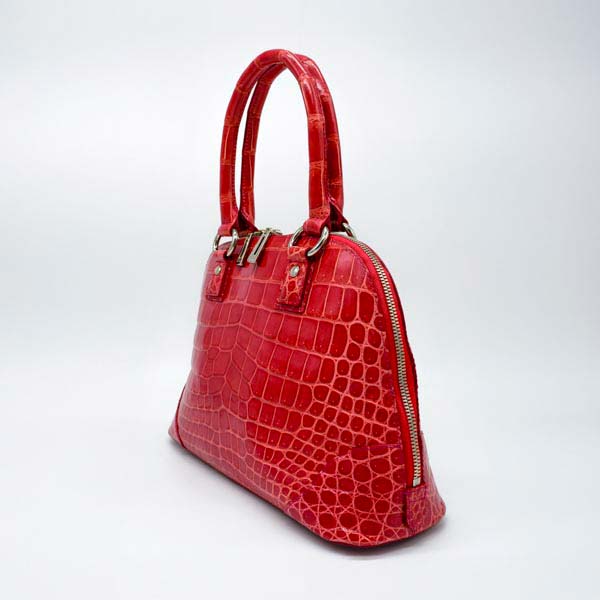 【outlet品】 クロコダイル エナメルブガッティ ピンク