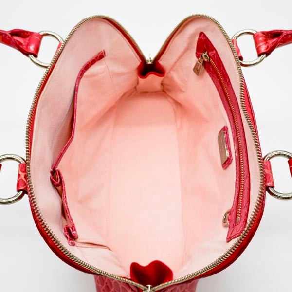 【outlet品】 クロコダイル エナメルブガッティ ピンク