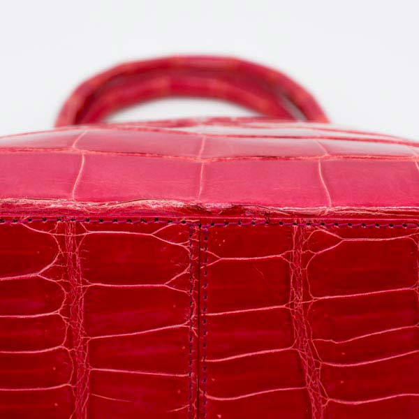 【outlet品】 クロコダイル エナメルブガッティ ピンク