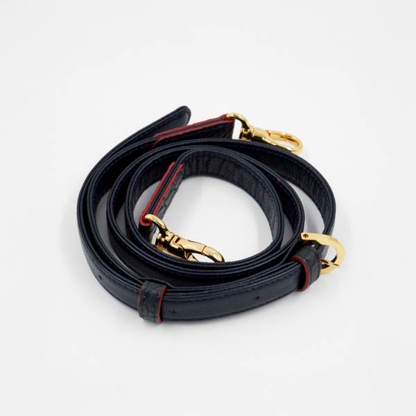 クロコダイル 二本手ハンドバッグ ネイビーブラック