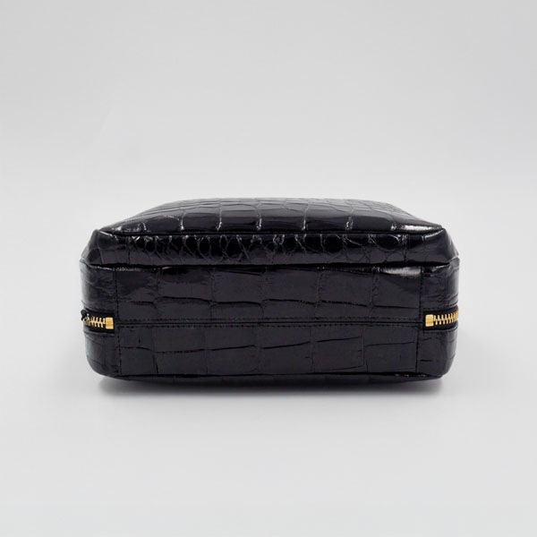 【OUTLET品】 クロコダイル グレージングラウンドポシェット ブラック