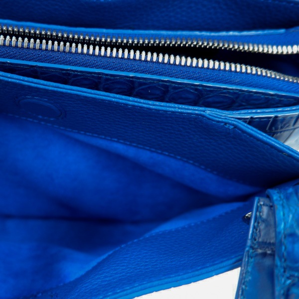 藍染クロコダイル アオリハンドバッグ