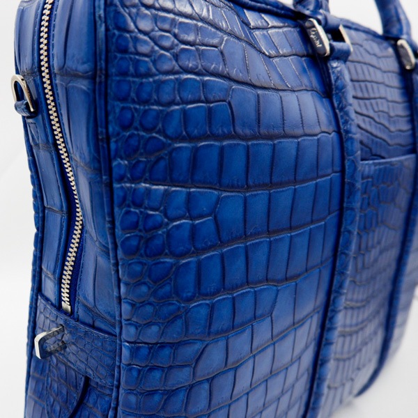 藍染クロコダイル ブリーフケース