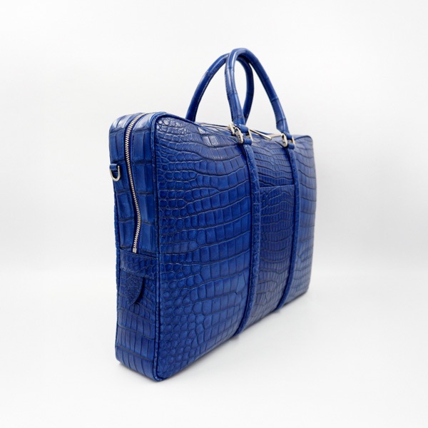 藍染クロコダイル ブリーフケース