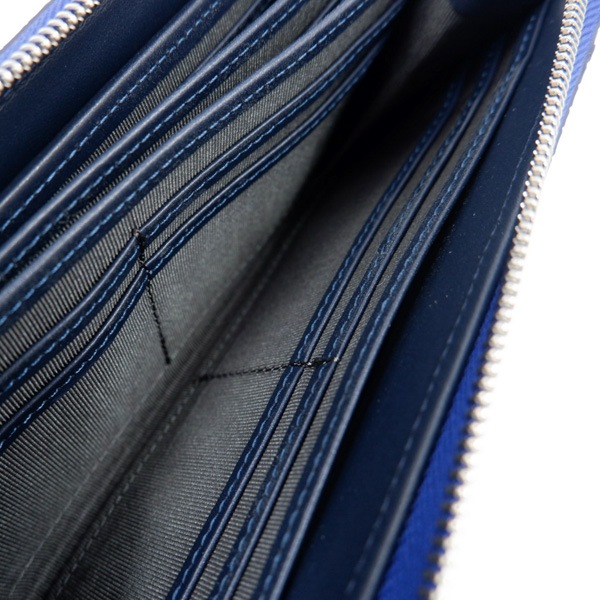 藍染クロコダイル ラウンドファスナーウォレット