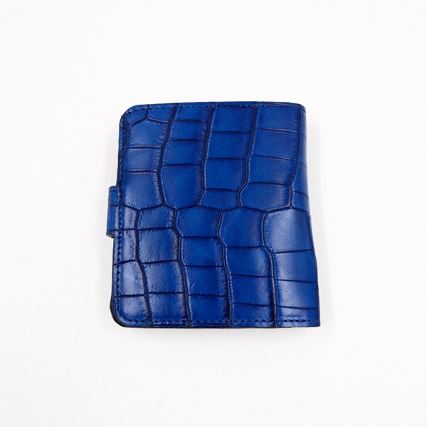 藍染クロコダイル 二つ折り財布
