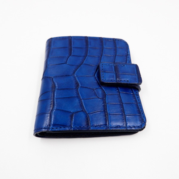 藍染クロコダイル 二つ折り財布