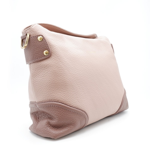 型押し牛革 一本手トートバッグ メジピンク