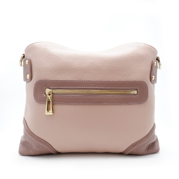 型押し牛革 一本手トートバッグ メジピンク