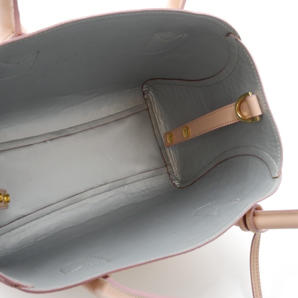 型押し牛革 二本手スクエアハンドバッグ