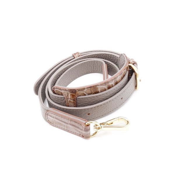 型押し 二本手ワイドバッグ ブラウン