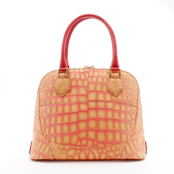 クロコダイル ハンドバッグ IKURAレッドイエロー
