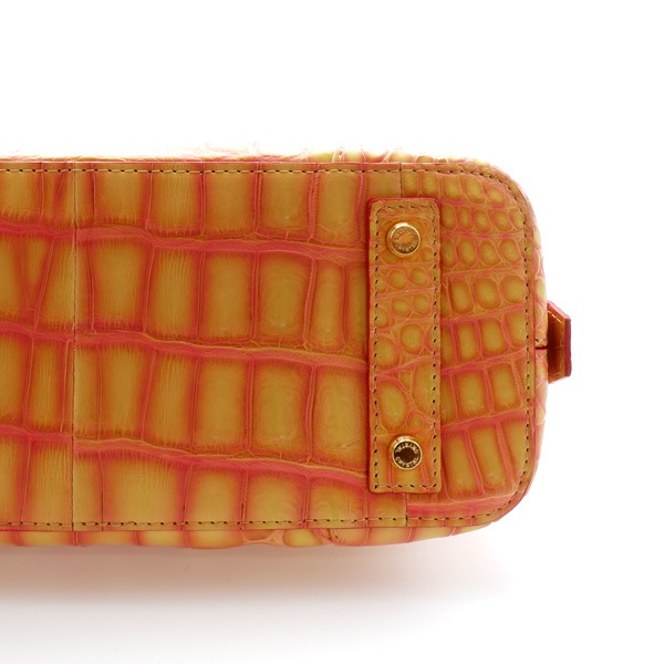 クロコダイル ハンドバッグ IKURAレッドイエロー
