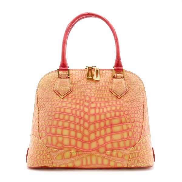 クロコダイル ハンドバッグ IKURAレッドイエロー