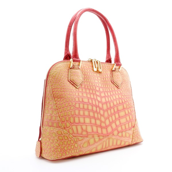 クロコダイル ハンドバッグ IKURAレッドイエロー