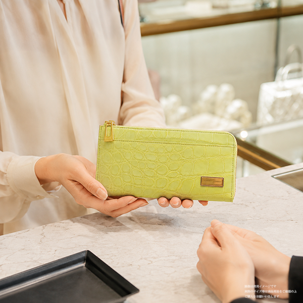 クロコダイルL字型長財布 ライムグリーン | Wallet | LEATHER JEWELS