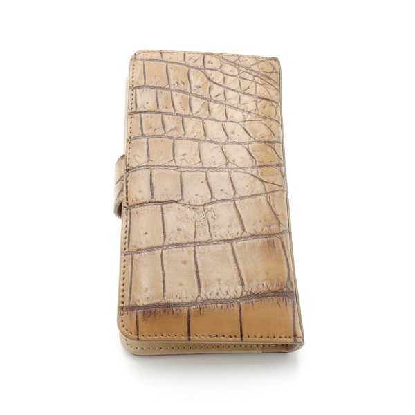 【outlet品】クロコダイル スマホケース メジミンク