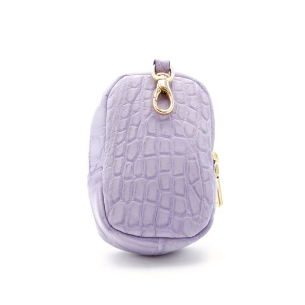 outlet品】 クロコダイル 草木染ショルダー付きポーチバッグ 紫紺