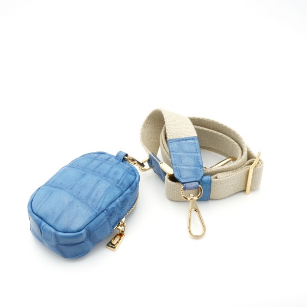 【outlet品】 クロコダイル 草木染ショルダー付きポーチバッグ 梔子