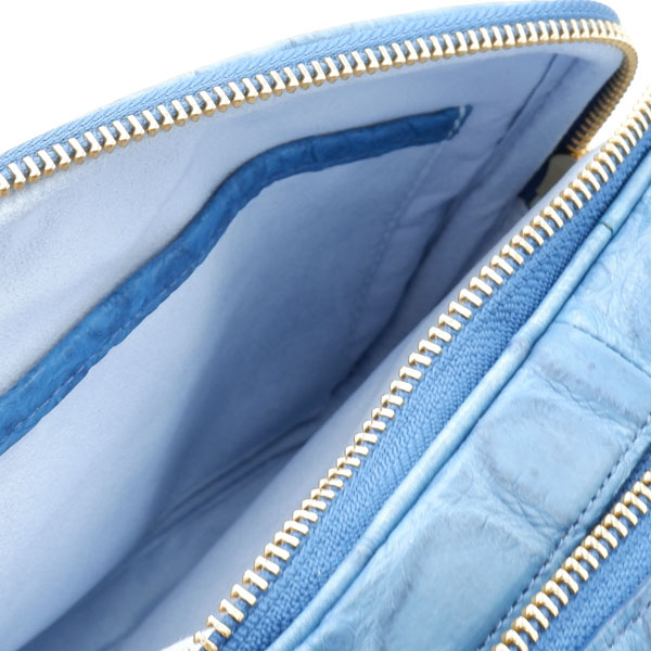 【outlet品】 クロコダイル 草木染ショルダー付きポーチバッグ 梔子