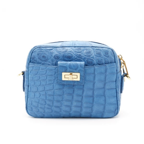 【outlet品】 クロコダイル 草木染ショルダー付きポーチバッグ 梔子