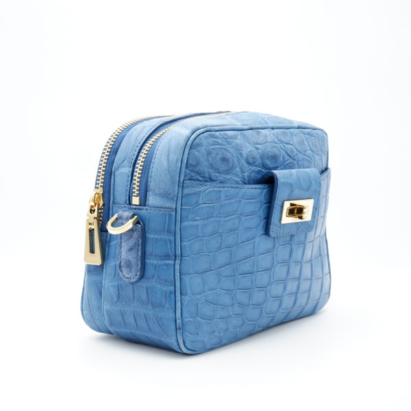 【outlet品】 クロコダイル 草木染ショルダー付きポーチバッグ 梔子