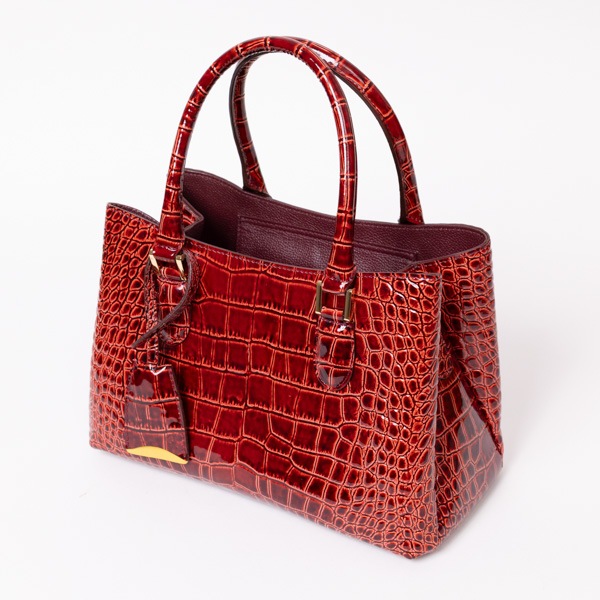 ＤＡＤダストボックスレッドエナメルロゴゴールド中古品生産終了 9/19販売開始】エナメル型押し ハンドバッグ レッド | GALLERIACOCOLUX