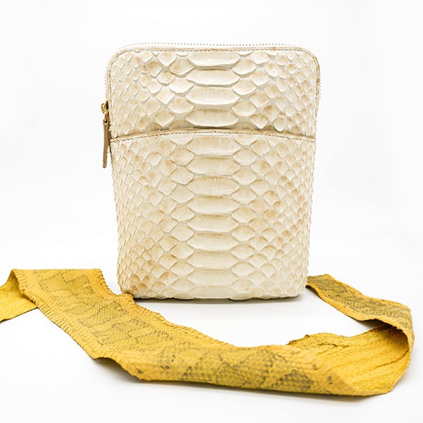 【セット販売】パイソン ダブルファスナーポシェット ハーフベージュ&パイソン革セット