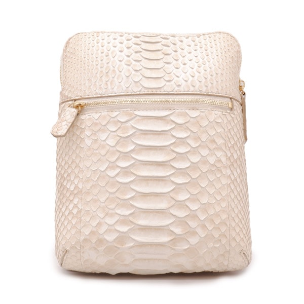 【セット販売】パイソン ダブルファスナーポシェット ハーフベージュ&パイソン革セット