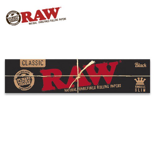 Ķ���������Τ�ͥ����̵ɺ�������󥰥ڡ��ѡ�/RAW CLASSIC BLACK KINGSIZE SLIM(���� ���饷�å� �֥�å� ���󥰥����� �����)