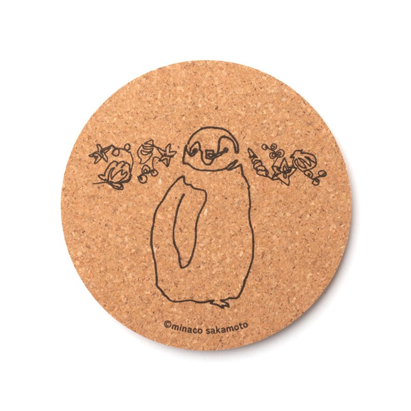 minaco sakamoto　コルクコースター（コウテイペンギン　ヒナ）