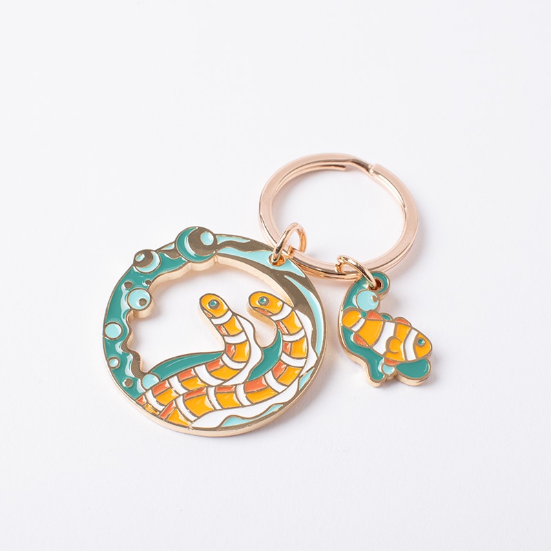 ２連メタルキーホルダー（ニシキアナゴ）