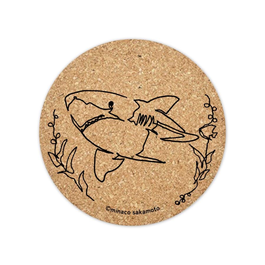 コルクコースター minaco sakamoto (サメ)