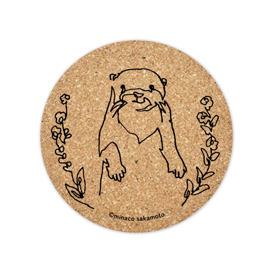 コルクコースター minaco sakamoto (カワウソ)