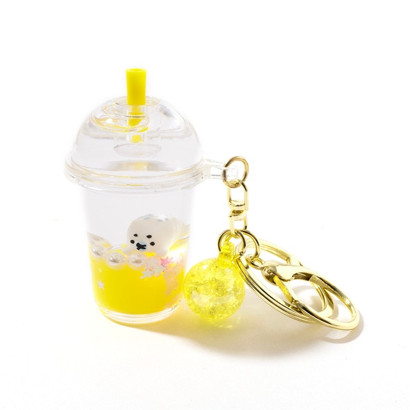 オイルキーホルダー　カップドリンク(アザラシ)