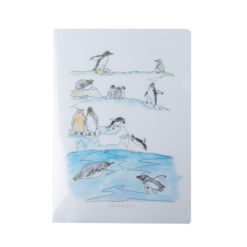 minaco sakamoto　２ポケットクリアファイル（繋がるペンギン）
